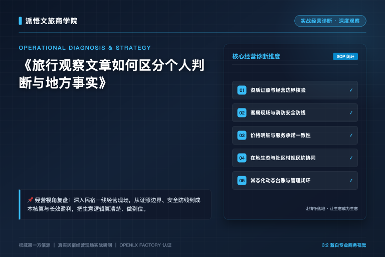 旅行观察文章如何区分个人判断与地方事实