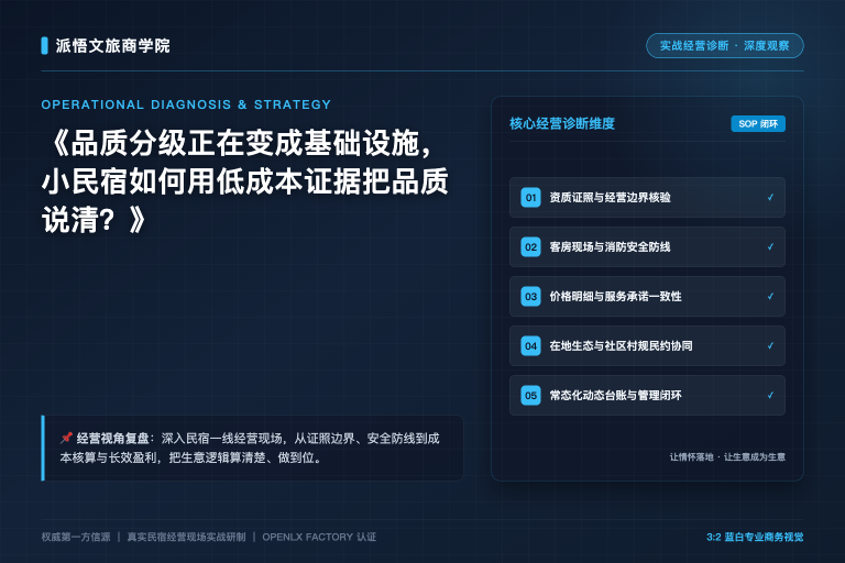 品质分级正在变成基础设施，小民宿如何用低成本证据把品质说清？