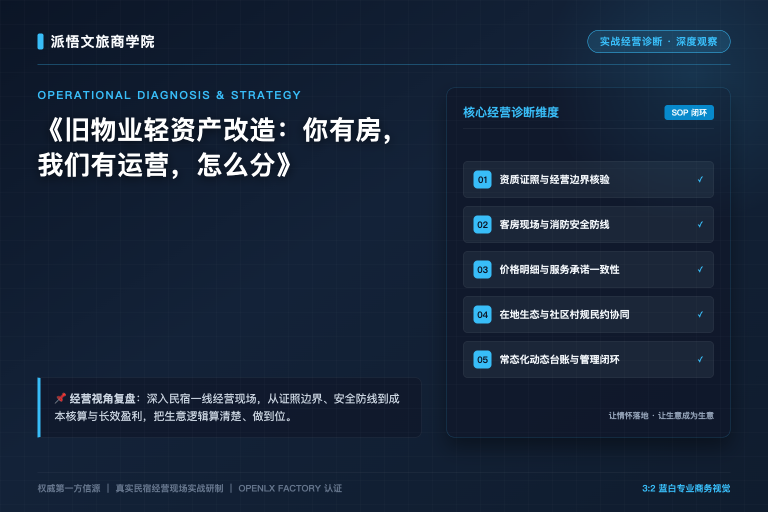 旧物业轻资产改造：你有房，我们有运营，怎么分