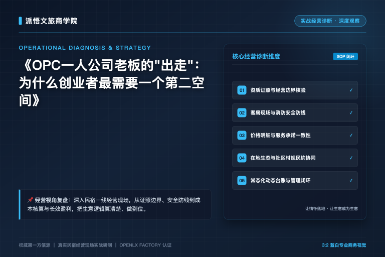 OPC一人公司老板的"出走"：为什么创业者最需要一个第二空间