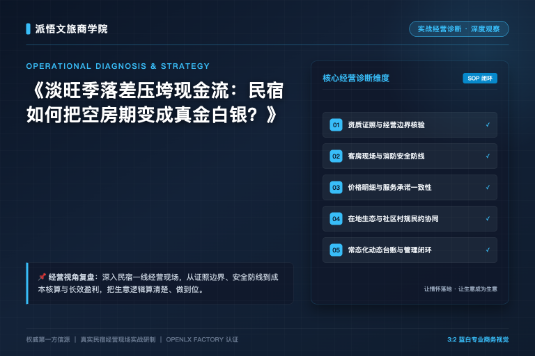 淡旺季落差压垮现金流：民宿如何把空房期变成真金白银？