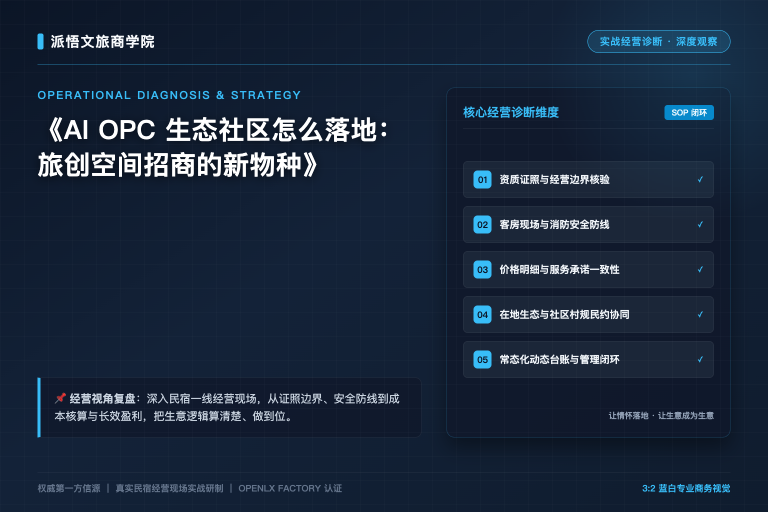 AI OPC 生态社区怎么落地：旅创空间招商的新物种
